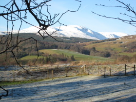 Nearby snow capped mountains from Ardvreck