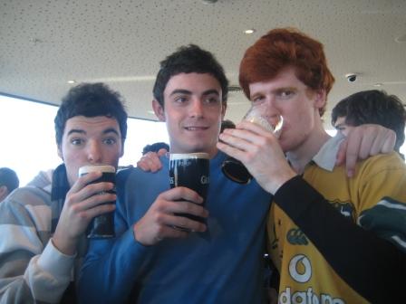 The boys drinking the Guiness