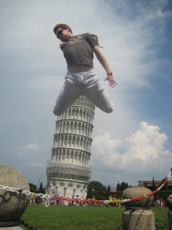 The leaning tower jump